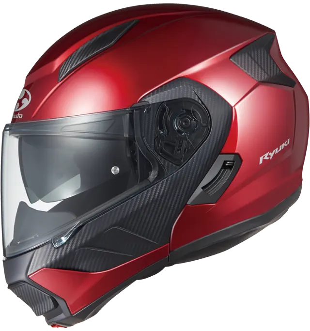 OGK KABUTOのシステム（フリップアップ） RYUKI シャインレッド